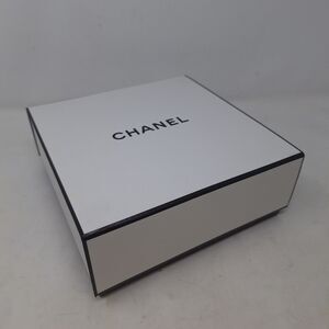 Chanel White Black Square Empty Gift Box 8.5 x 8.5 Inches Designer Logo Storage